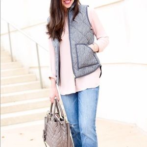 J. Crew Herringbone Quilted Vest
